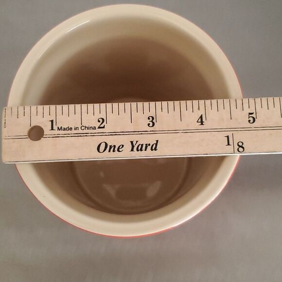 Le Creuset Stoneware Straight Cherry Red Ombre Finish Utensil Crock 6" - Picture 8 of 9